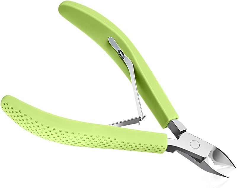 Criyar Fine Edge Cuticle Trimmer & Nippers, Scissor, Silicone Handle Nail Tools for Precise Removal, Durable Washable Cuticle Cutter & Remover Nail Clippers (Green 1PC) - Image 1